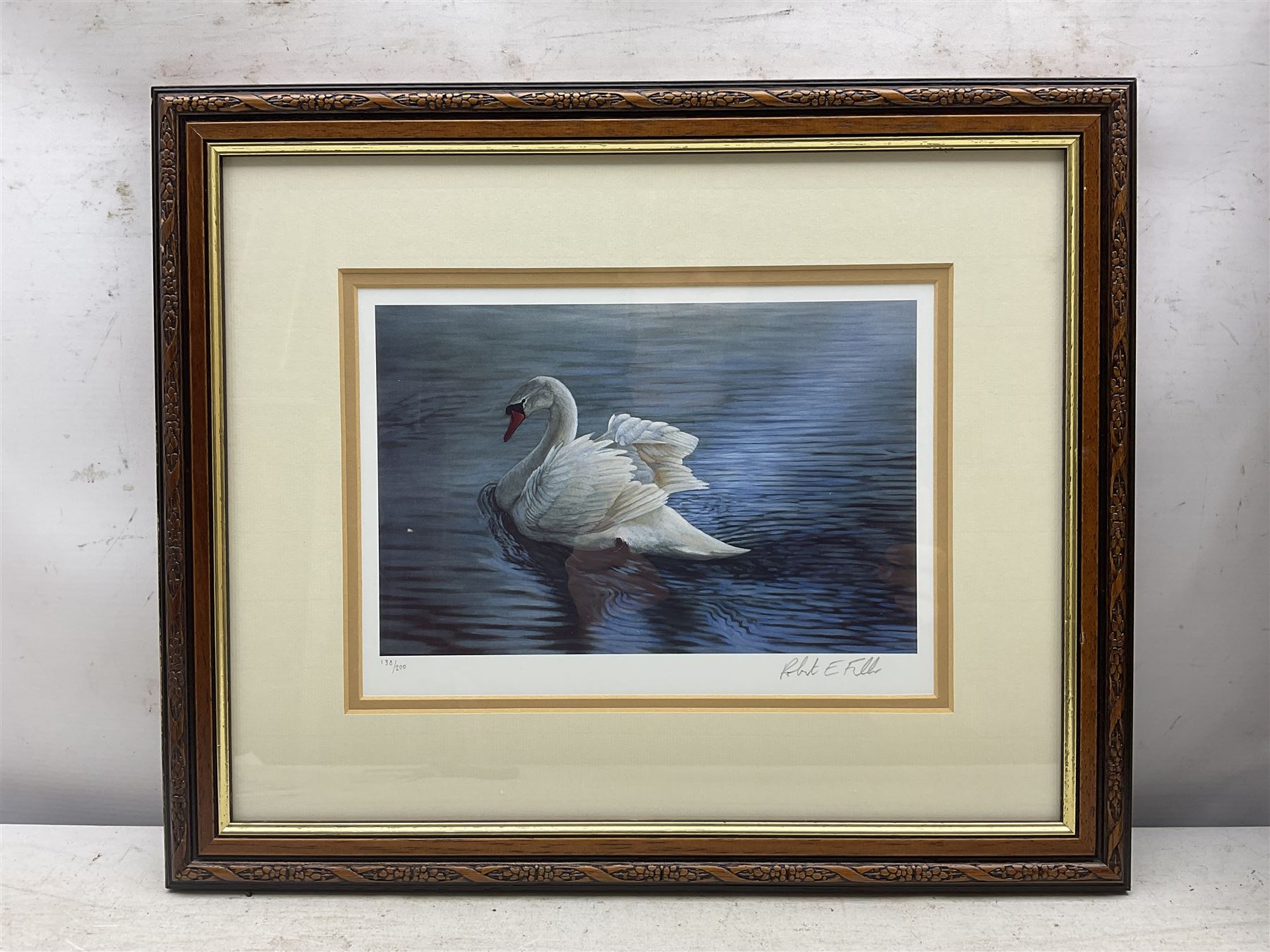 Robert E Fuller (British 1972-): Swan and Blue Tits, two limited edition colour prints signed and numbered 138/200 and 102/850 in pencil max 23cm x 32cm(2)