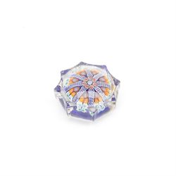 Six millefiori paperweights, two of eight pointed star form, four of domed form