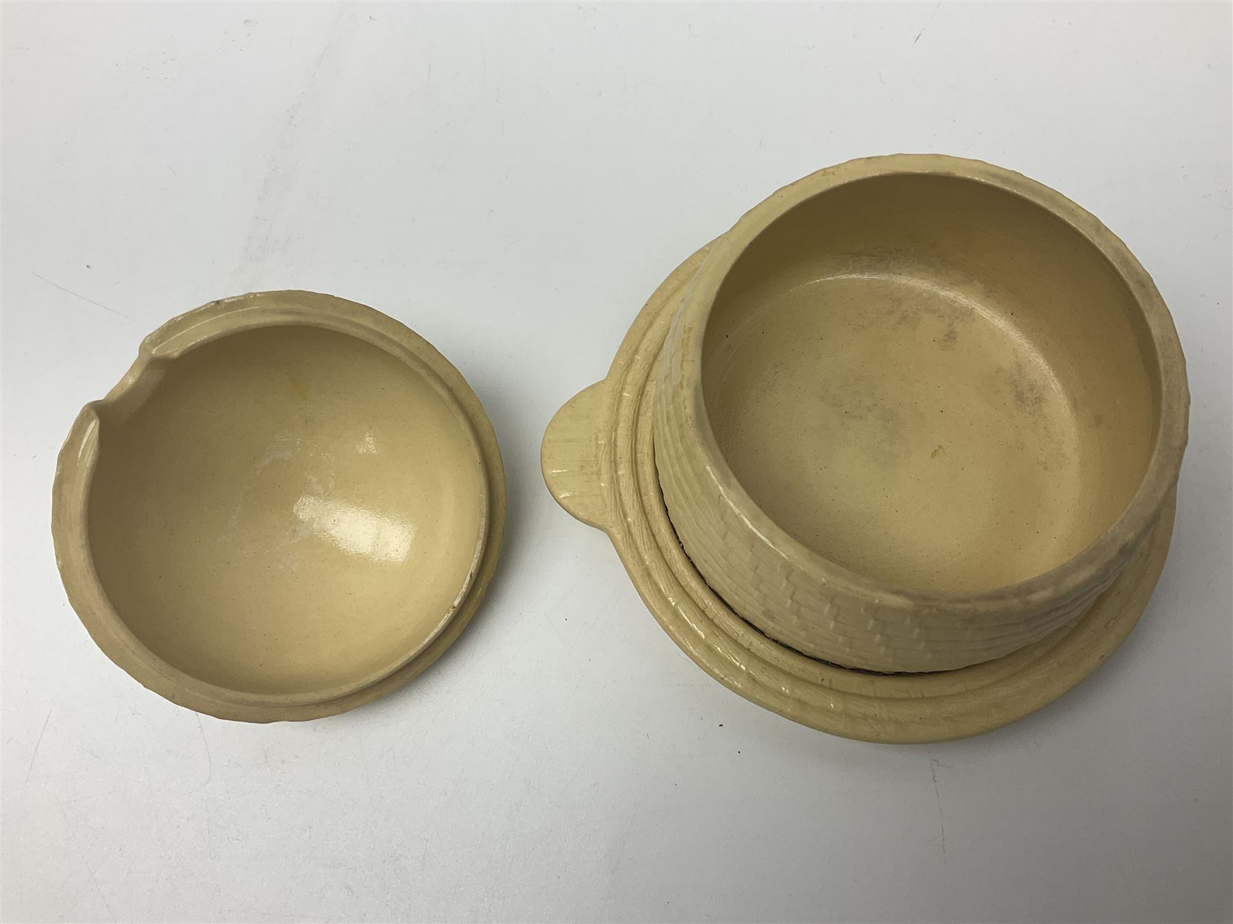  19th century Wedgwood drabware beehive honey pot, together with another similar example, Wedgwood H12cm 