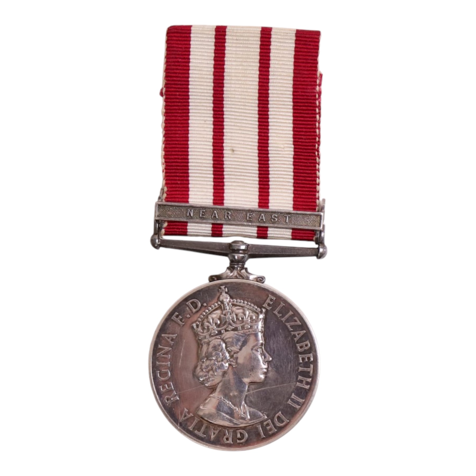 Queen Elizabeth II Naval General Service medal with Near East clasp, awarded to D/SSK. 905765 T. Dyson A.B.R.N
