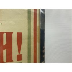 WWI style Scarborough enlistment poster 'Remember Scarborough! Enlist Now!', in metallic frame, H75.5cm