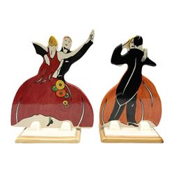 Wedgwood Bizarre Clarice Cliff Age of Jazz Dancers shape 432 and 433
