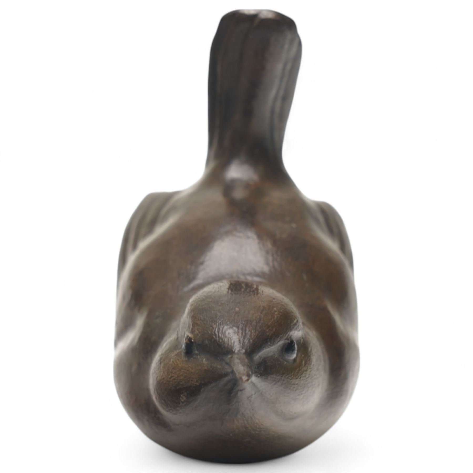 Alan Glasby (British 1945-2008): Wren, bronze model signed, W7.5cm