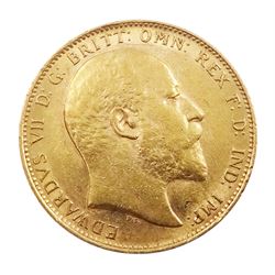 King Edward VII 1902 gold full sovereign coin, Melbourne mint