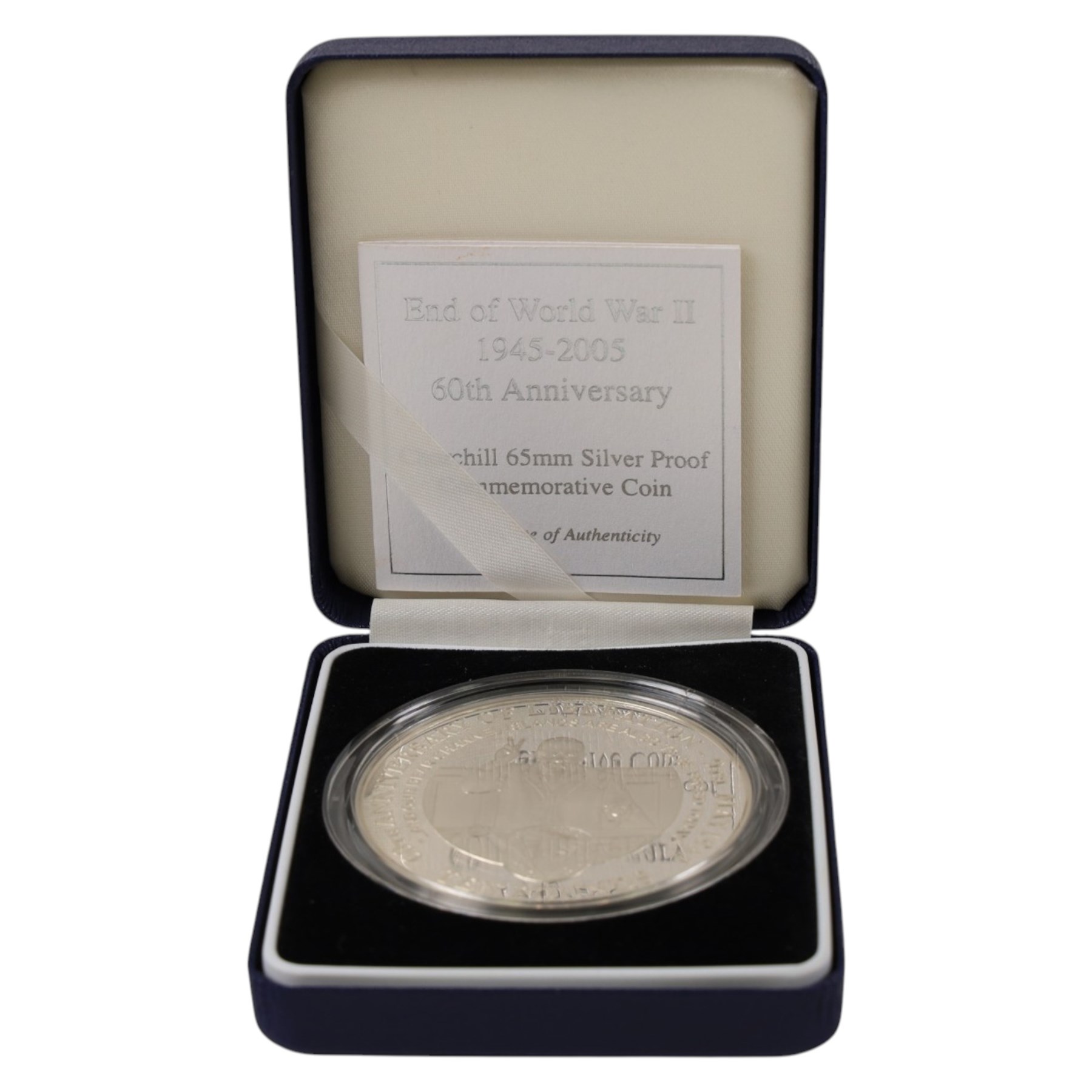 The Royal Mint Alderney 2005 'End of World War II 60th Anniversary' silver proof five ounce ten pound coin, cased with certificate