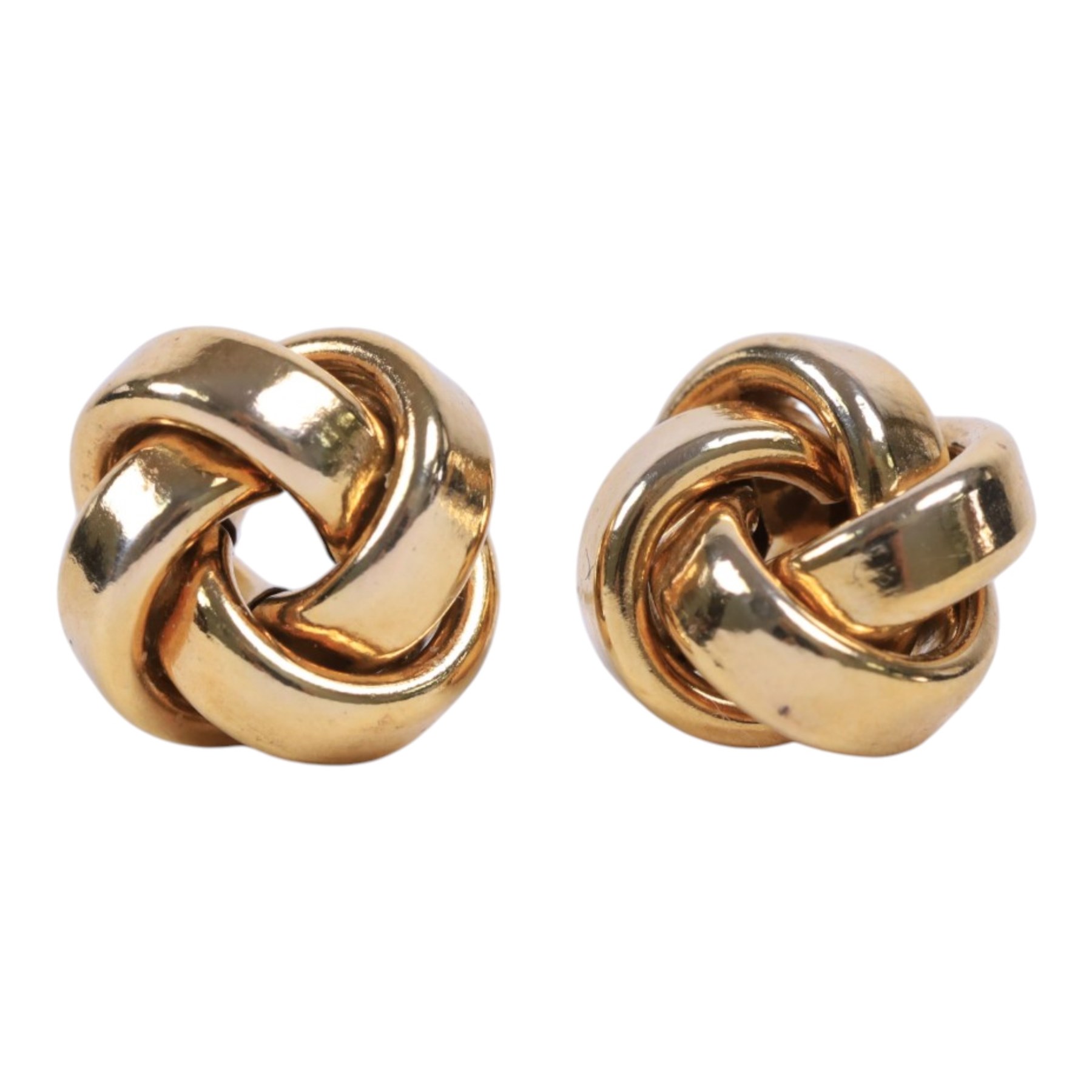 Two pairs of 9ct gold knot earrings, stamped 375