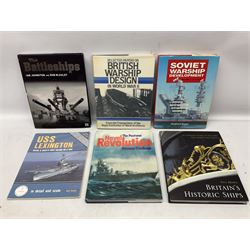 Seventeen books of maritime and naval interest including warship design and development, German Navy WW2, battleships, aircraft carriers etc