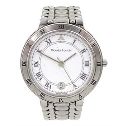 Maurice Lacroix Les Classiques gentleman's stainless steel quartz wristwatch, Ref. 95417, white dial with date aperture at 6