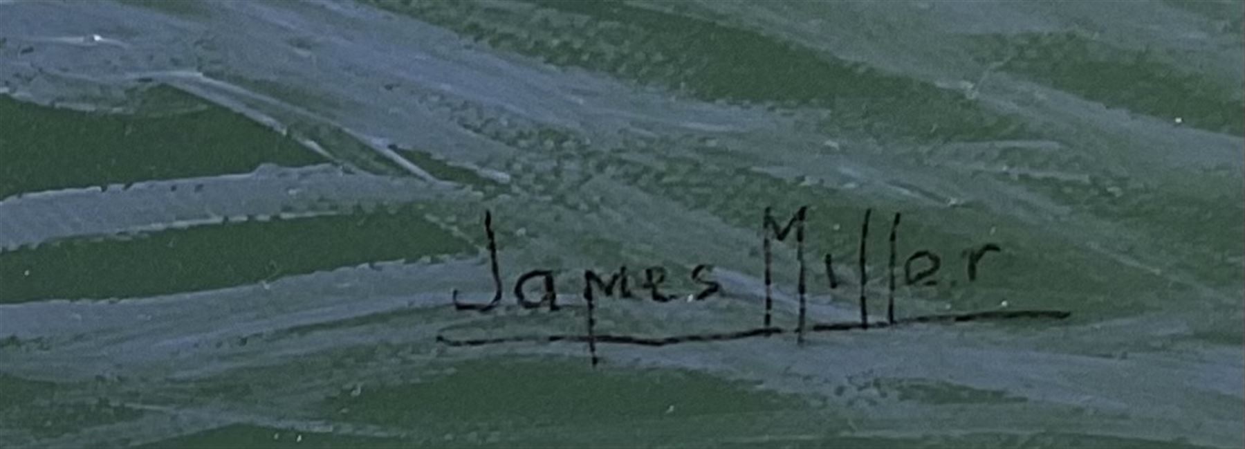 James Miller (British 1962-): J-Class Yachts 'Lionheart' & 'Velsheda' heading for the turning mark, oil on canvas signed, titled verso 59cm x 88cm