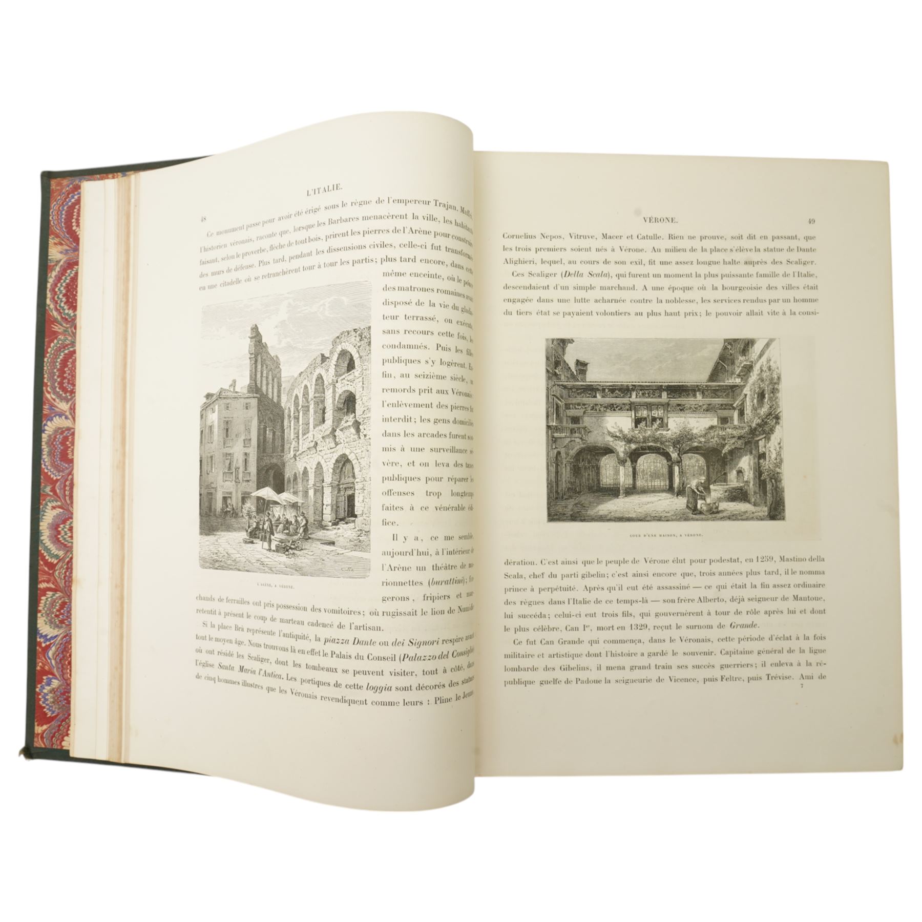 Gourdault, Jules - 'L'Italie'  published Paris 1877 by Libraire Hachette, illustrated, decorative boards and all edges gilt
