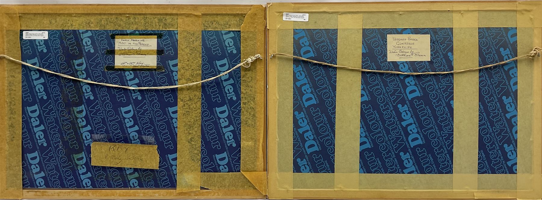 Nathan Stanley Brown (British 1890-1980): 'Beggars Bridge Glaisdale' & 'Early Morning Mist in the Forest', pair watercolours signed, titled verso 26cm x 42cm (2) 