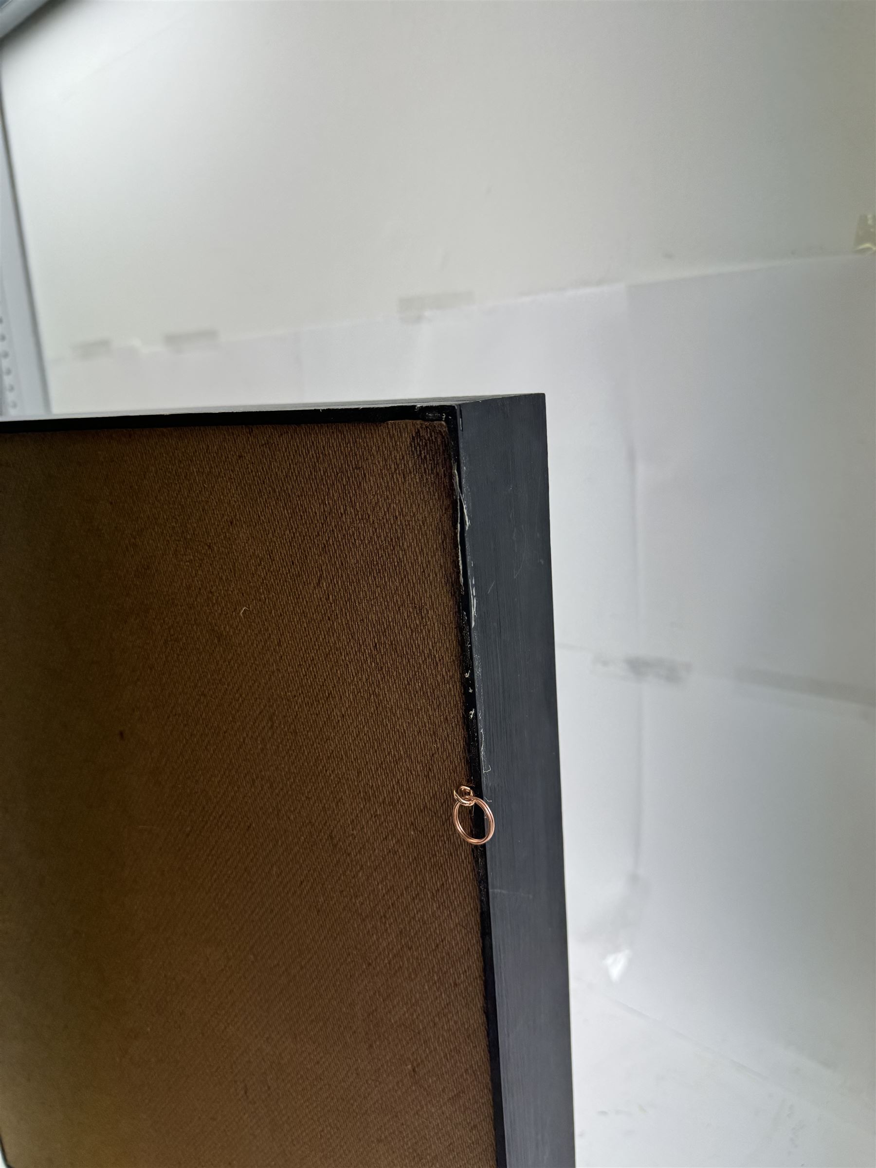 Entomology: Single glazed display of butterflies, circa 20th century, single glazed display containing seven various specimens, including green-banded swallowtail, and amauris crawshayi, pinned upon foam backing, enclosed within a glazed ebonised display case the backdrop painted with blossoming branches , H49cm, L39cm