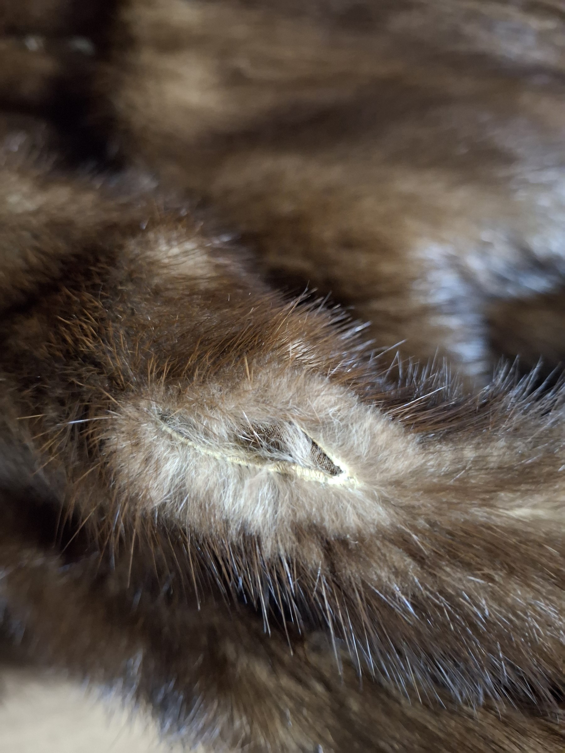 Marshall & Snelgrove three quarter length mink fur coat, together with mink hat, stole, shawl