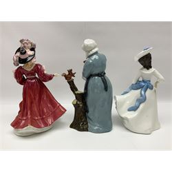 Eight Royal doulton figures, to include Elyse HN2429, Ascot HN2356, Good Friend HN2783, etc