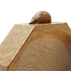 Hedgehogman - oak adzed octagonal bowl, on short foot, with carved hedgehog signature, by Nick Hill of Northallerton