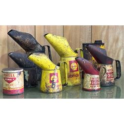 Graduated pair of Shell lubricants oil pourers, together with a graduated pair of Shell X-...