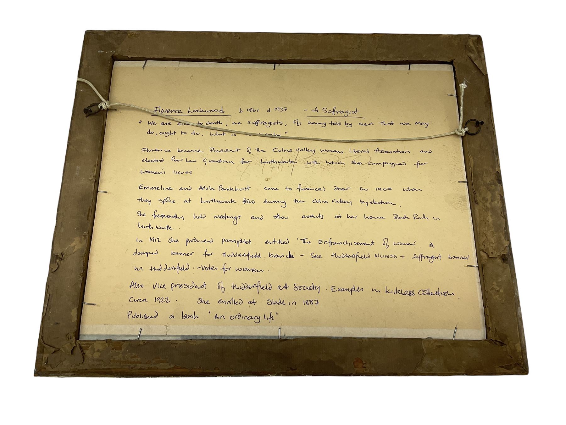 Florence Lockwood (British 1861-1937): Cottage in the Woods, watercolour signed 23cm x 31cm
Notes: Florence Lockwood was a notable suffragette