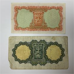The Central Bank of Ireland one pound banknote 11.4.64 ‘46G 869736’ and ten shillings banknote 7.10.65 ‘48P 696893’