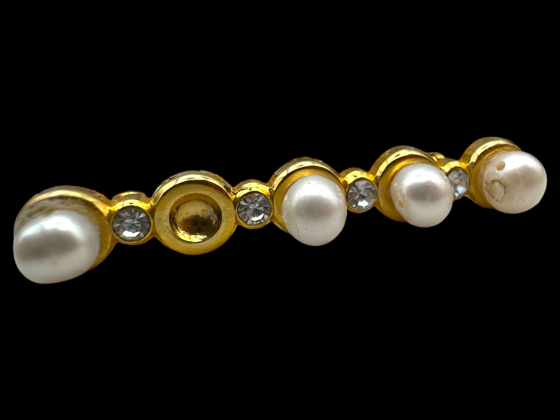 Four pairs of 9ct gold stud earrings, silver stone set stud earrings and a collection of costume jewellery brooches and bead necklaces