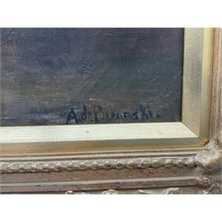 Alfred Fontville de Breanski Jnr. (British 1877-1945): 'When the Sun Goes Down', oil on canvas signed, titled verso 50cm x 75cm