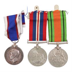 WWII medal group, comprising Defence medal, War medal, African Star, France and German Star and Royal Fleet Reserve Long Service, the latter awarded to Ch.X.90 (B.3538) W. Fletcher . MNE R.F.R