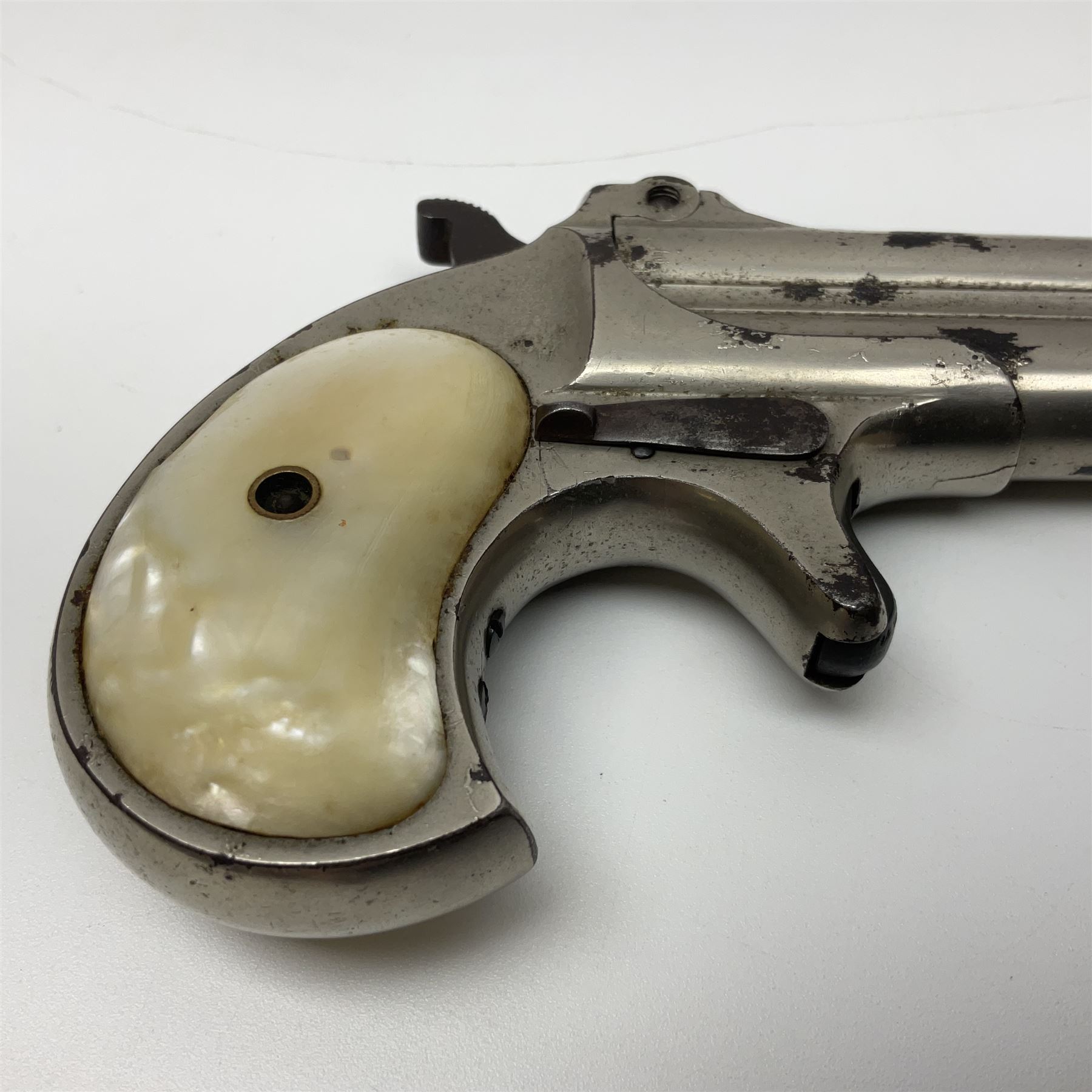 Remington .41 rim-fire over-and-under double barrel Derringer pistol, with 7.5cm(3