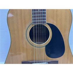 Grant Model No.W-220L twelve-string acoustic guitar with mahogany back and ribs and spruce top L109cm