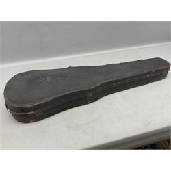 German trade violin 1950s with 36cm two-piece maple back and ribs and spruce top, bears label 'Johann Stainer in Absam prope Oenipontum 1650' L59cm; in carrying case with bow impressed Tourte