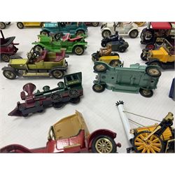 Approximately twenty eight die-cast scale model cars to include Corgi Chitty Chitty Bang Bang with three figures, Lesney/Matchbox Models of Yesteryear, Franklin Mint, Dinky etc 