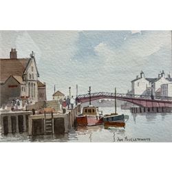 Don Micklethwaite (British 1936-): Whitby Harbour, watercolour signed 10cm x 15cm 