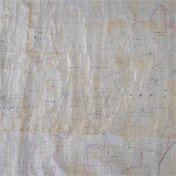 J Lane (Surveyor) (British 19th century): 'Plan of the Keldy Estate 1891', original 19th century hand-drawn map and plan of the Keldy Estate in the North Yorkshire an Pickering Moors with colouring pub. 1891, 98cm x 132cm (unframed)