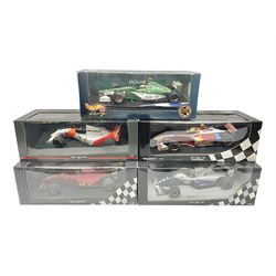 Four Paul's Model Art 1:18 scale racing cars - Ferrari 412 T2 G