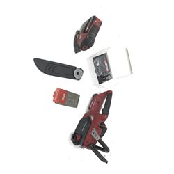 *Einhell GE-LC 18 Li cordless chainsaw and Einhell TE-OS 18/1 Li hand sander, with two batteries and charger 