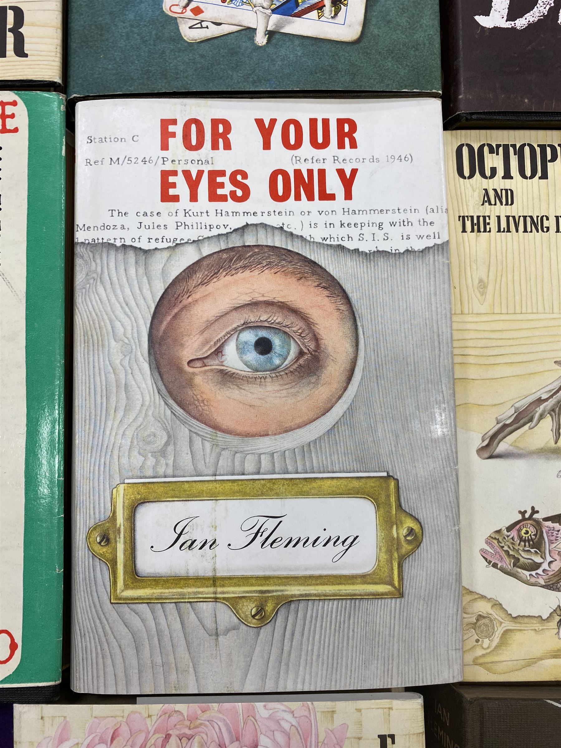 Sixteen James Bond books, including Live and Let Die, The Spy who Loved Me, Four Your Eyes Only, Moonraker etc, together with various 007 ephemera, soundtrack vinyls etc 