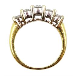 18ct gold five stone round brilliant cut diamond ring, total diamond weight 0.80 carat