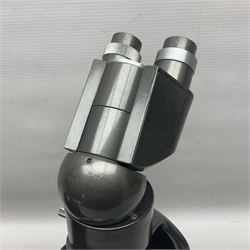 Four microscopes, comprising C Baker London Vickers, Back Diamax no 40956, Opax ABF no 232733 and one other 