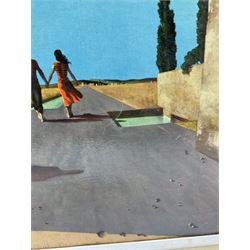 After José Manuel Capuletti (Spanish 1925-1978): 'New Horizons', colour print on canvas signed in the plate 66cm x 49cm