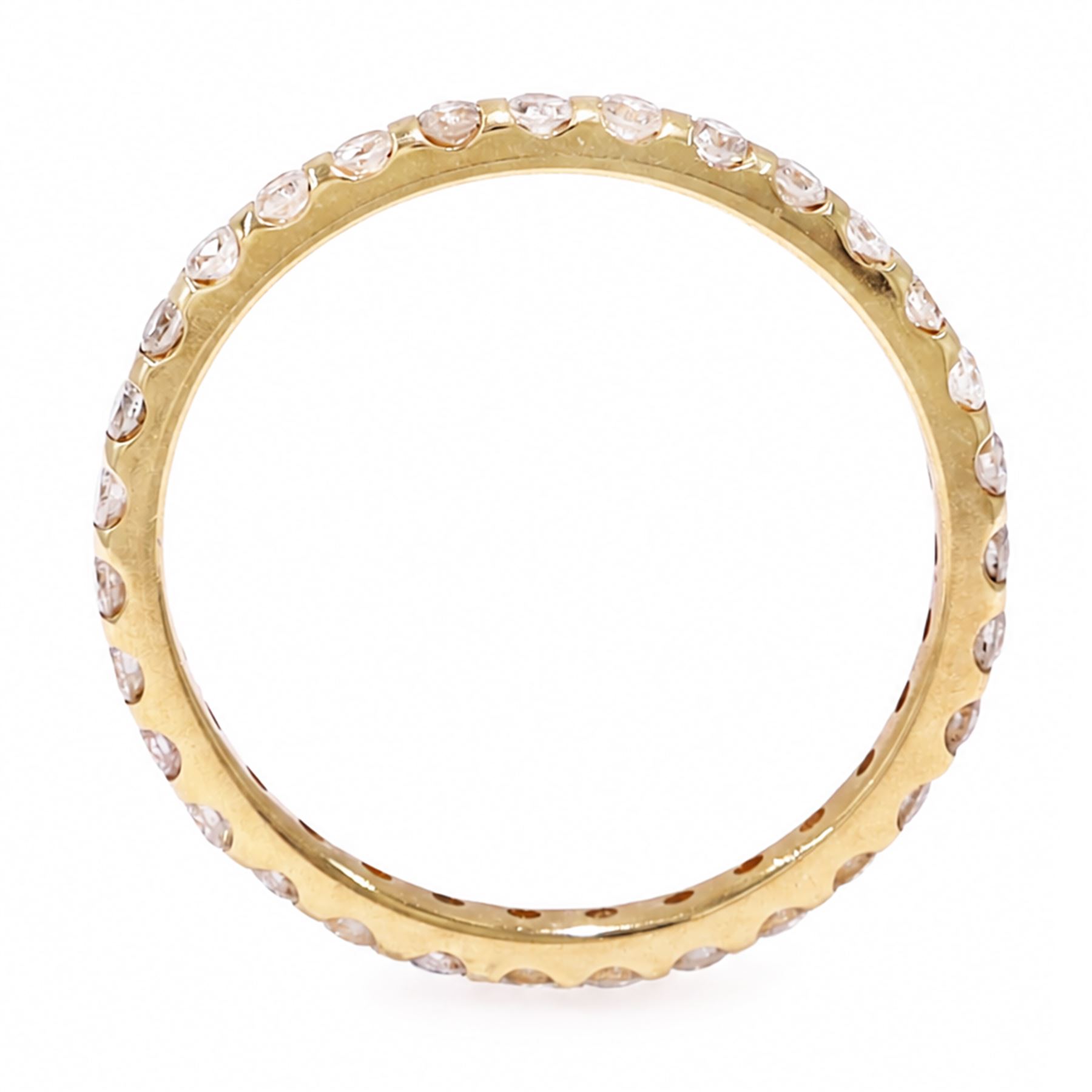 18ct gold diamond full eternity ring, set with thirty-one round brilliant cut diamonds, total weight approx 0.30 carat
