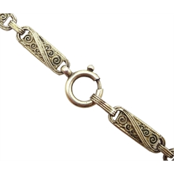 Thedore Fahrner Art Deco  silver and marcasite scalloped design necklace, stamped TF 925