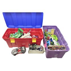 Collection of 1990s toys, including Biker Mice from Mars, Teenage Mutant Ninja Turtles, Thunderbirds etc in three boxes 