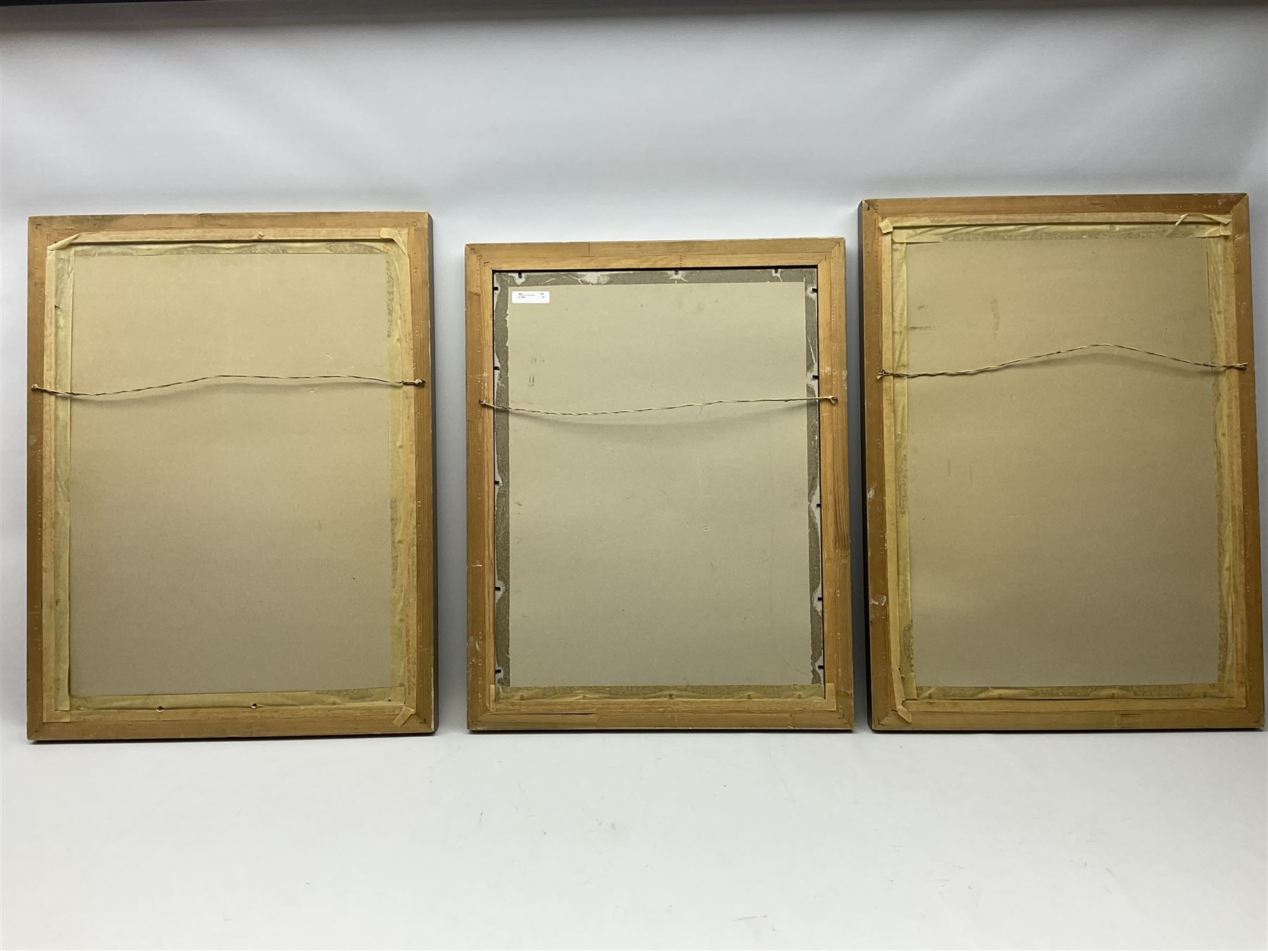 Thirty-five WW1 embroidered silk postcards including regimental crests, flags of the Allies, envelope type with greeting card inserts, Christmas and birthday cards etc; mounted and glazed in three graduated modern matching gilt frames (3)