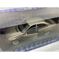 Model Car Group - three 1:18 scale models comprising Lada Niva, Citroen CX and Rover 3500; together with Kyosho Minicar Club 1:18 scale Mercedes Benz E-Class Sedan and Mattel Hot Wheels 1:18 scale TVR Speed 12; all boxed (5)