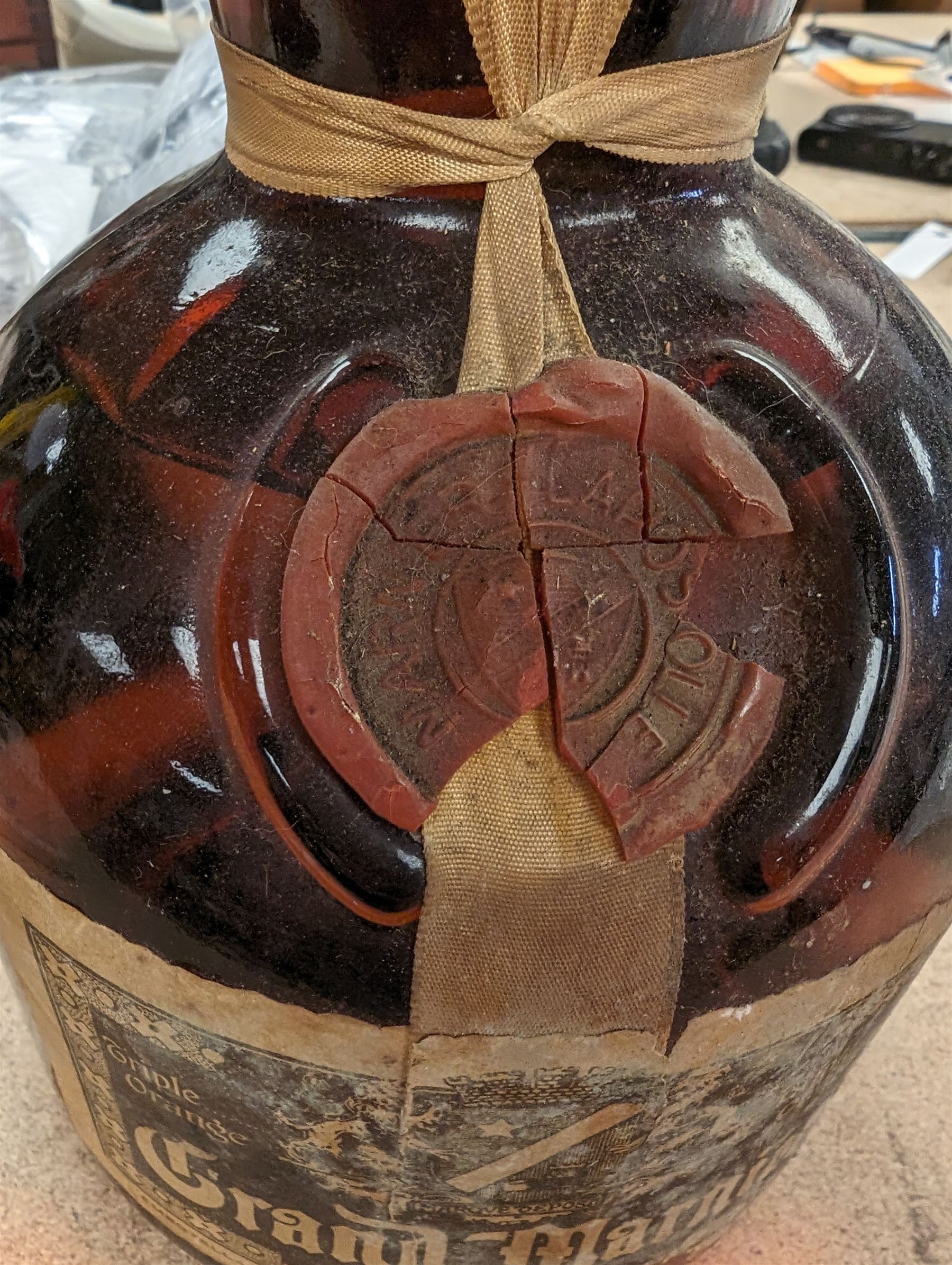 Grand Mariner triple orange whisky liquor, unknown contents and proof, minor damage to seal possible leakage, H31cm