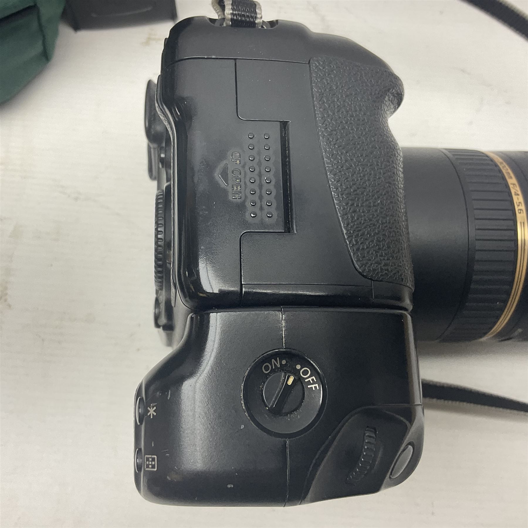 Canon EOS 5D camera body, with 'Tamron SP 70-300mm F/4-5.6 lens, and accessories, together with soft case