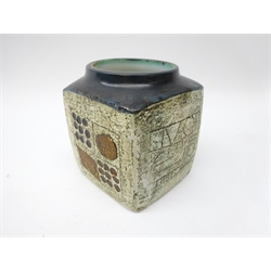  Troika square section vase designed by Honor Curtis, H9cm   