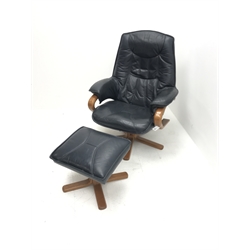 Ekornes Somo reclining chair and stool 