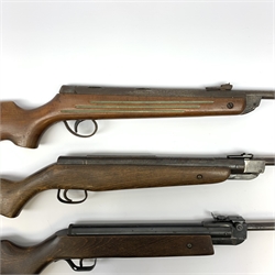 Webley Falcon .22 air rifle with break barrel action L105cm overall; Hungarian .22 air rifle with break action; and BSA .22 air rifle (3)