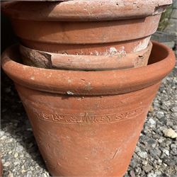 Selection of Sankey Bulwell and other terracotta garden pots - provenance Sand Hutton