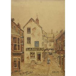 Edwin Robert Beattie (British 1845-1917): 'The Straight Shambles' Preston, watercolour signed 33cm x 24cm