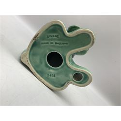 Sylvac 'toothache' dog in the green colourway, no 2451, with impressed beneath, H28.5cm